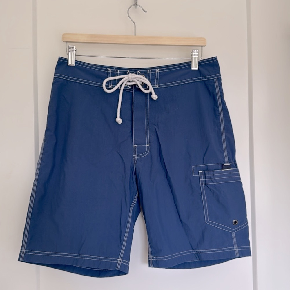 Men’s J Crew Original Longboard Board shorts in royal blue